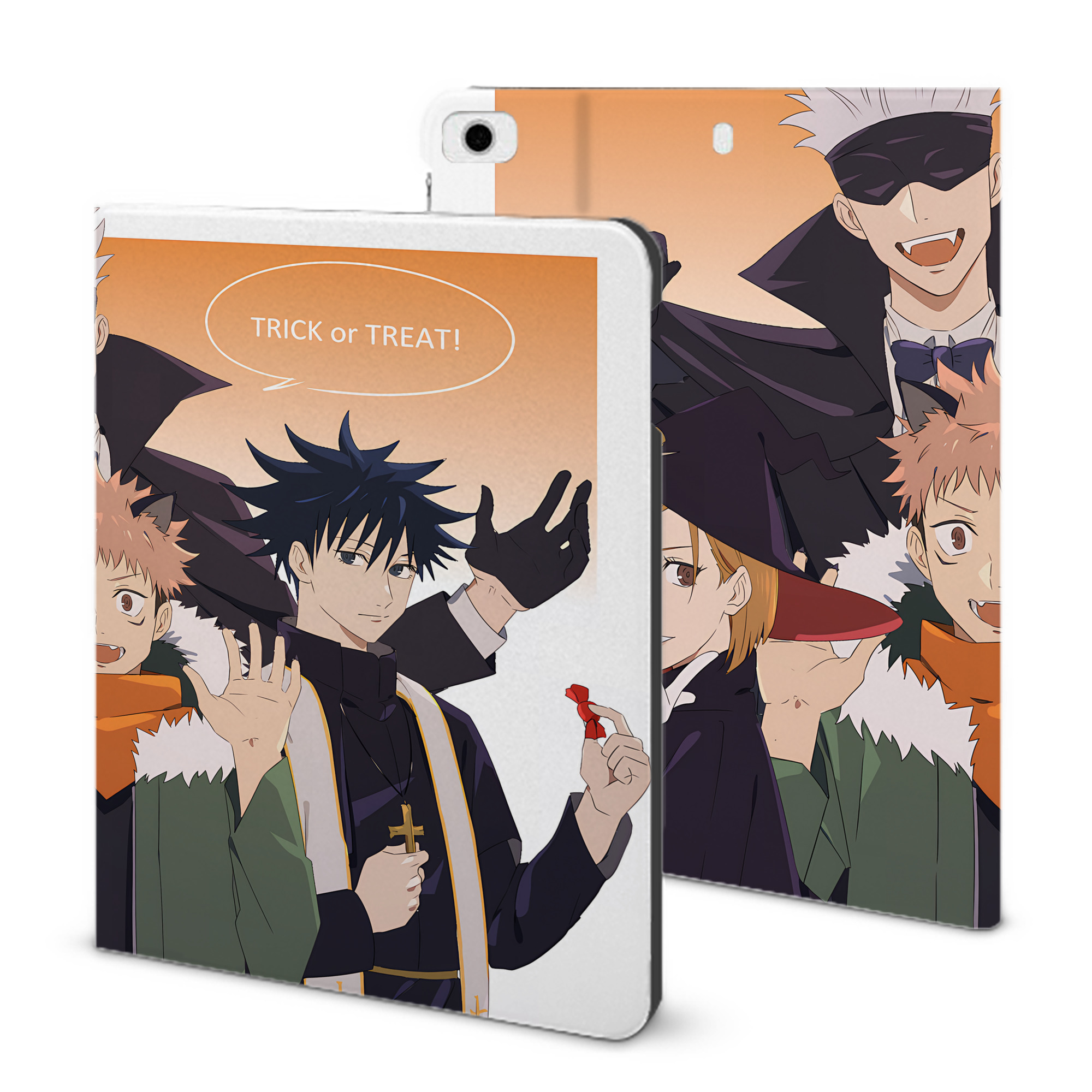 （画像用） 呪術廻戦 Jujutsu Kaisen IPad ケース ブック型 PUレザー TPU 耐衝撃 軽量 薄型 ペン収納なし 全面保護 IPad 各モデル対応